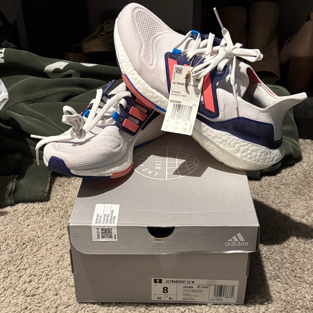 Adidas Ultraboost Sneakers White with Blue and Pink